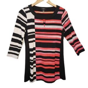 Alfani Horizontal Stripe Color Block Retro Mod Sheath Dress PM